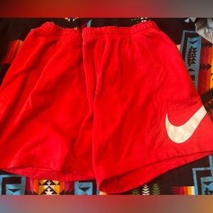 3x Red Nike shorts(baby stains)